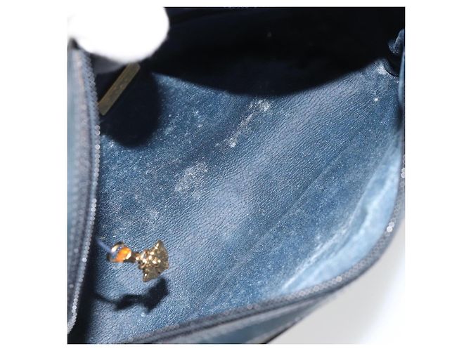 GUCCI Micro GG Supreme Old Shoulder Bag PVC Navy Gold 007 904 0014 Auth am11745 D'oro Blu navy - vista 16
