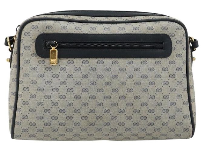GUCCI Micro GG Supreme Old Shoulder Bag PVC Navy Gold 007 904 0014 Auth am11745 D'oro Blu navy - vista 2