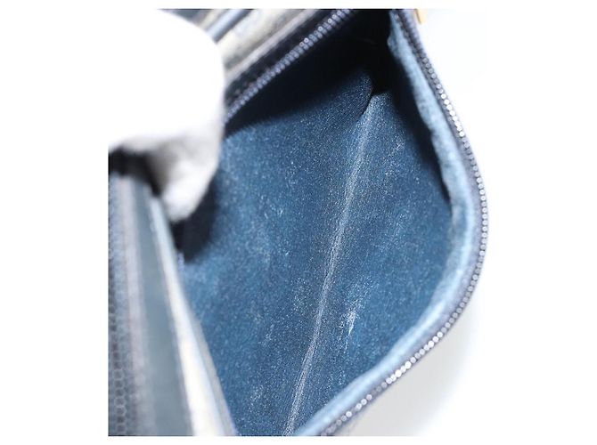 GUCCI Micro GG Supreme Old Shoulder Bag PVC Navy Gold 007 904 0014 Auth am11745 D'oro Blu navy - vista 21