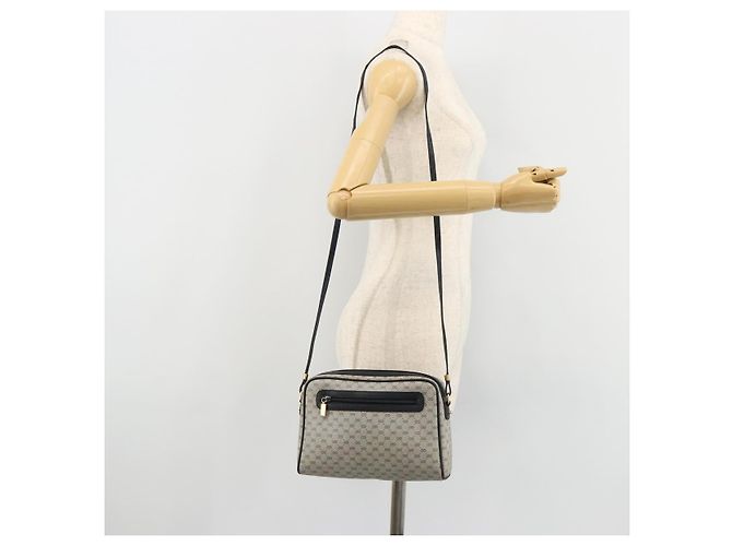 GUCCI Micro GG Supreme Old Shoulder Bag PVC Navy Gold 007 904 0014 Auth am11745 D'oro Blu navy - vista 23