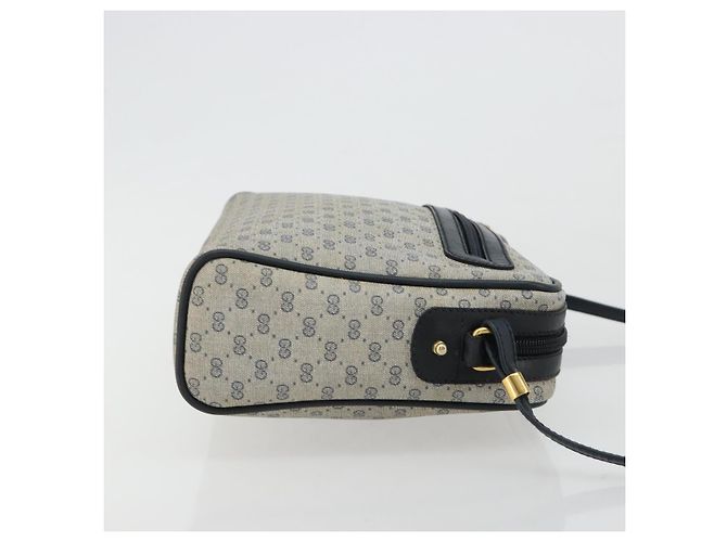 GUCCI Micro GG Supreme Old Shoulder Bag PVC Navy Gold 007 904 0014 Auth am11745 D'oro Blu navy - vista 4