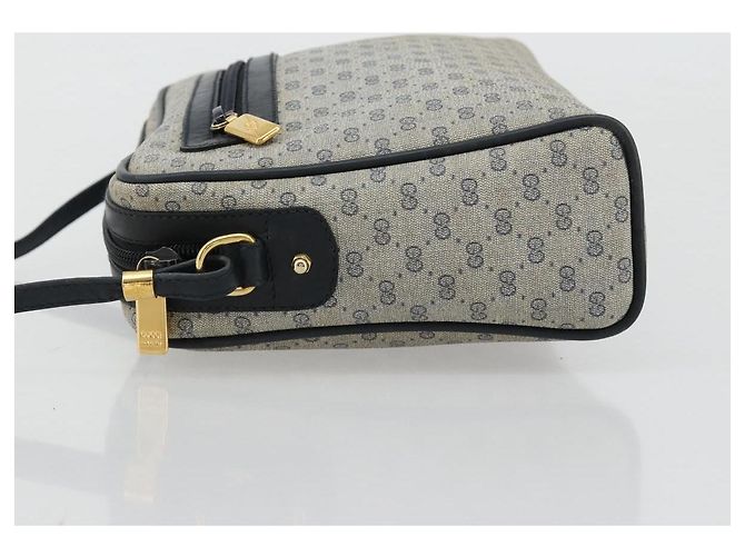 GUCCI Micro GG Supreme Old Shoulder Bag PVC Navy Gold 007 904 0014 Auth am11745 D'oro Blu navy - vista 5