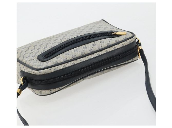GUCCI Micro GG Supreme Old Shoulder Bag PVC Navy Gold 007 904 0014 Auth am11745 D'oro Blu navy - vista 6