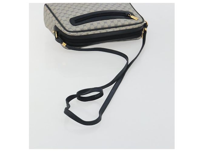 GUCCI Micro GG Supreme Old Shoulder Bag PVC Navy Gold 007 904 0014 Auth am11745 D'oro Blu navy - vista 7