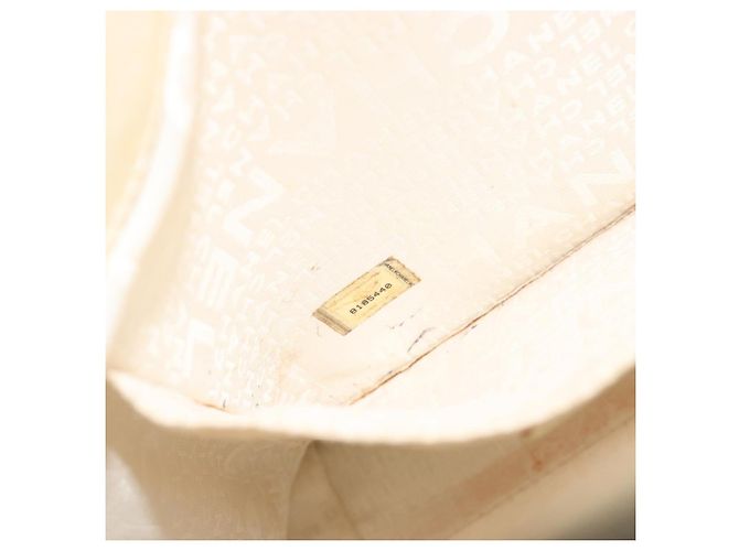 CHANEL Window line Tote Bag Canvas Beige Gold CC Auth 183024 Golden - Ansicht 19