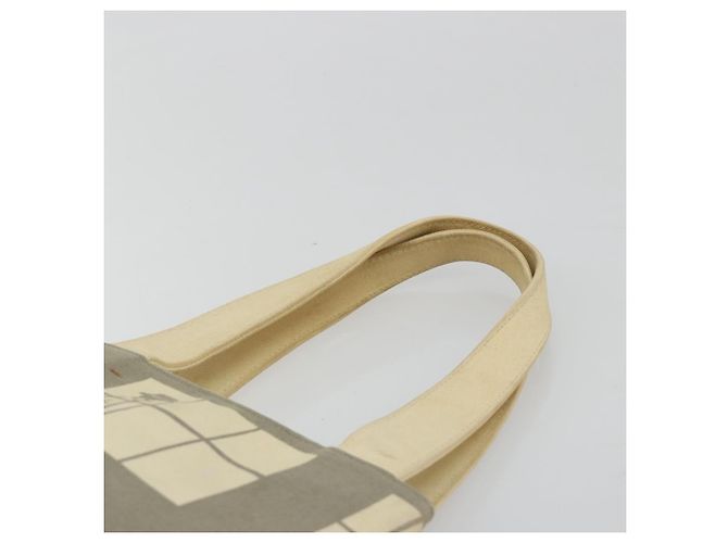 CHANEL Window line Tote Bag Canvas Beige Gold CC Auth 183024 Golden - Ansicht 8