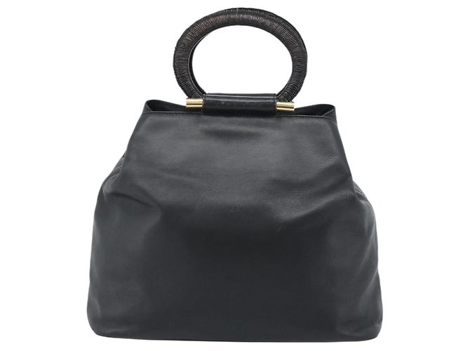 Céline Borsa CELINE in pelle nera e oro Auth 183214 Nero D'oro - vista 2