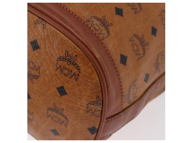 Borsa a Spalla MCM Vicetos Logogram PVC Pelle Marrone Oro Auth 183974 D'oro - vista 11