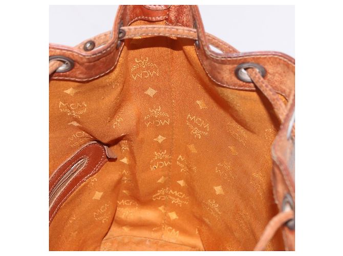 Borsa a Spalla MCM Vicetos Logogram PVC Pelle Marrone Oro Auth 183974 D'oro - vista 18