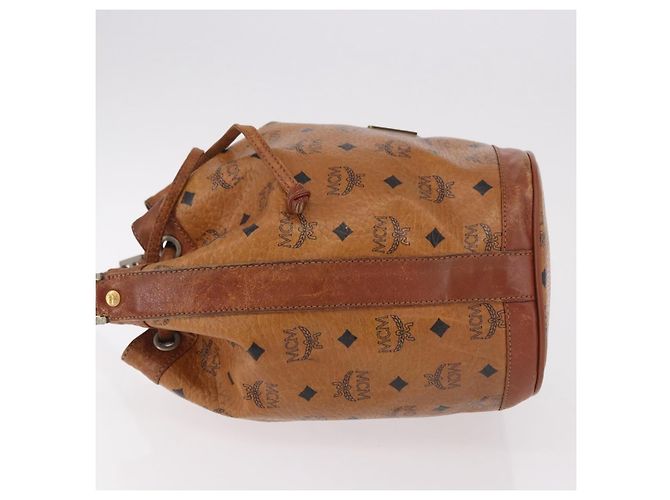 Borsa a Spalla MCM Vicetos Logogram PVC Pelle Marrone Oro Auth 183974 D'oro - vista 5