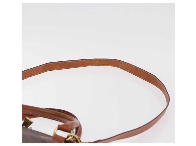 Céline Borsa CELINE Macadam Canvas PVC Pelle 2way Marrone Oro Auth 183047 D'oro - vista 10