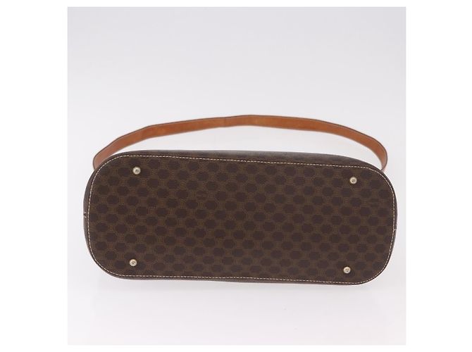 Céline Borsa CELINE Macadam Canvas PVC Pelle 2way Marrone Oro Auth 183047 D'oro - vista 11