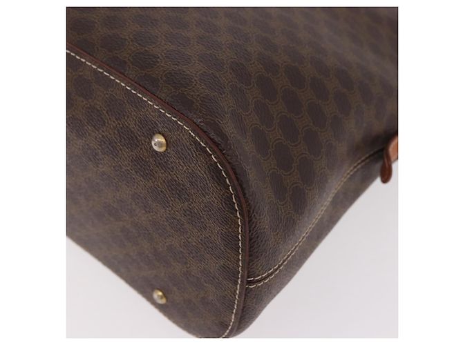 Céline Borsa CELINE Macadam Canvas PVC Pelle 2way Marrone Oro Auth 183047 D'oro - vista 15