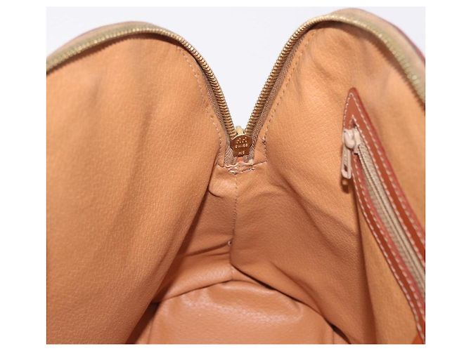 Céline Borsa CELINE Macadam Canvas PVC Pelle 2way Marrone Oro Auth 183047 D'oro - vista 21