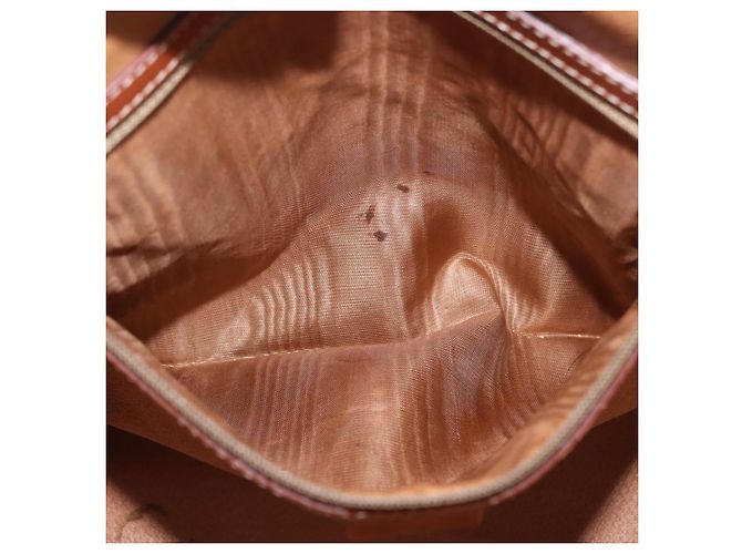 Céline Borsa CELINE Macadam Canvas PVC Pelle 2way Marrone Oro Auth 183047 D'oro - vista 23