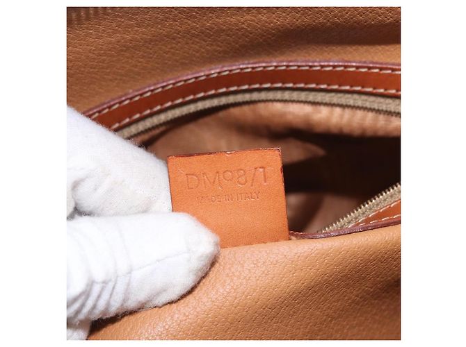 Céline Borsa CELINE Macadam Canvas PVC Pelle 2way Marrone Oro Auth 183047 D'oro - vista 24