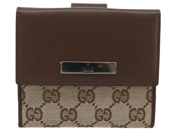 Cartera Compacta GUCCI GG Canvas Beige Auth 182952M - vista 2