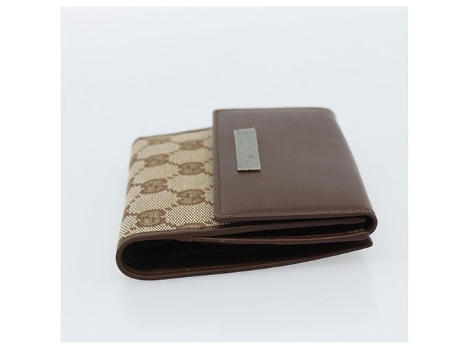 Cartera Compacta GUCCI GG Canvas Beige Auth 182952M - vista 5