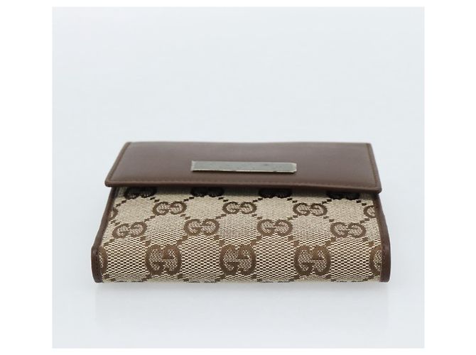 Cartera Compacta GUCCI GG Canvas Beige Auth 182952M - vista 7