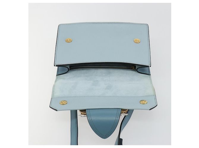 Borsa a Spalla Miu Miu in Pelle Azzurro Oro Auth 183635M D'oro Blu chiaro - vista 10