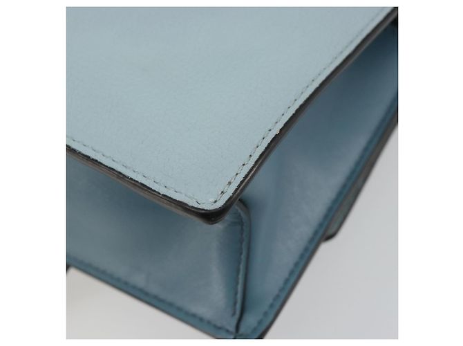Borsa a Spalla Miu Miu in Pelle Azzurro Oro Auth 183635M D'oro Blu chiaro - vista 16