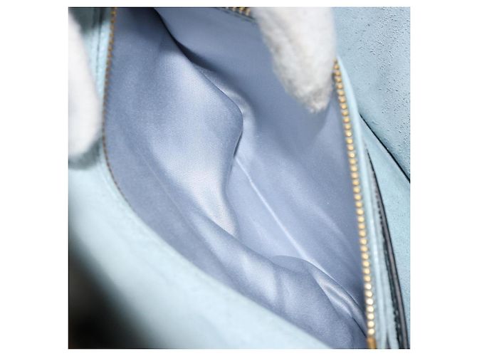 Borsa a Spalla Miu Miu in Pelle Azzurro Oro Auth 183635M D'oro Blu chiaro - vista 25