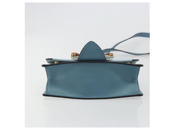 Borsa a Spalla Miu Miu in Pelle Azzurro Oro Auth 183635M D'oro Blu chiaro - vista 5
