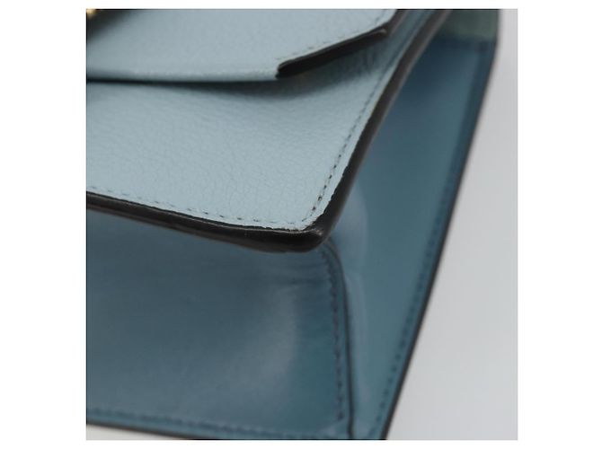Borsa a Spalla Miu Miu in Pelle Azzurro Oro Auth 183635M D'oro Blu chiaro - vista 9