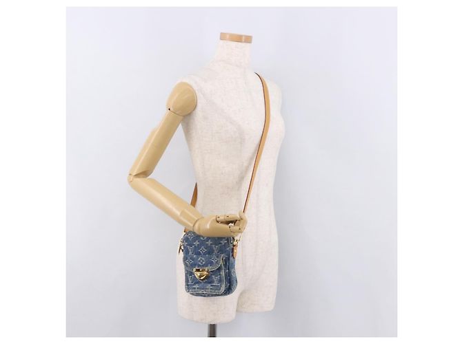 LOUIS VUITTON Pochette Monogram Denim Fairfax Bag Blue M82948 LV Auth 184169SAV Blau - Ansicht 22