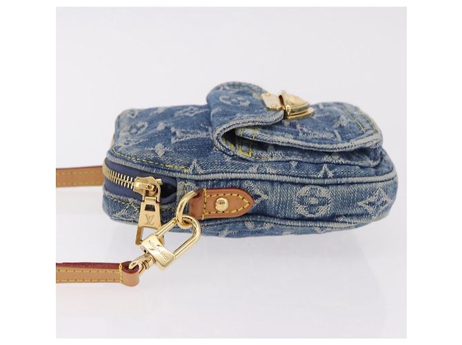 LOUIS VUITTON Pochette Monogram Denim Fairfax Bag Blue M82948 LV Auth 184169SAV Blau - Ansicht 4