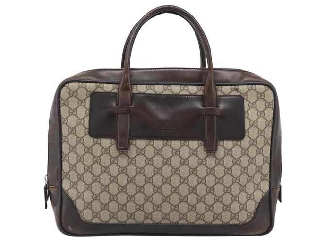 Borsa Tote GUCCI GG Supreme in PVC Beige 101666 Auth 183255 - vista 2