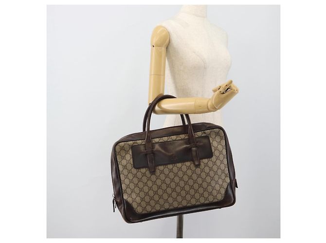 Borsa Tote GUCCI GG Supreme in PVC Beige 101666 Auth 183255 - vista 23