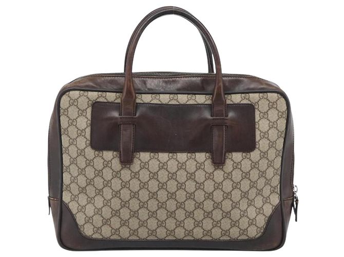 Borsa Tote GUCCI GG Supreme in PVC Beige 101666 Auth 183255 - vista 3