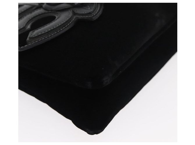 Borsa a Spalla CHANEL Chain Camelia Velluto Nero Argento CC Autentica 181910V - vista 11