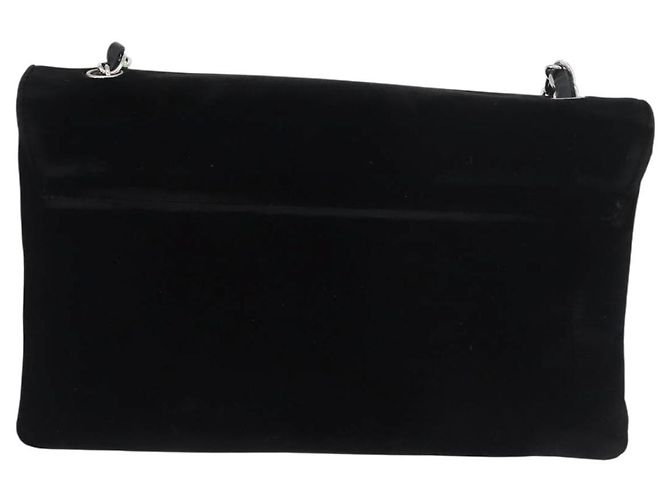 Borsa a Spalla CHANEL Chain Camelia Velluto Nero Argento CC Autentica 181910V - vista 3