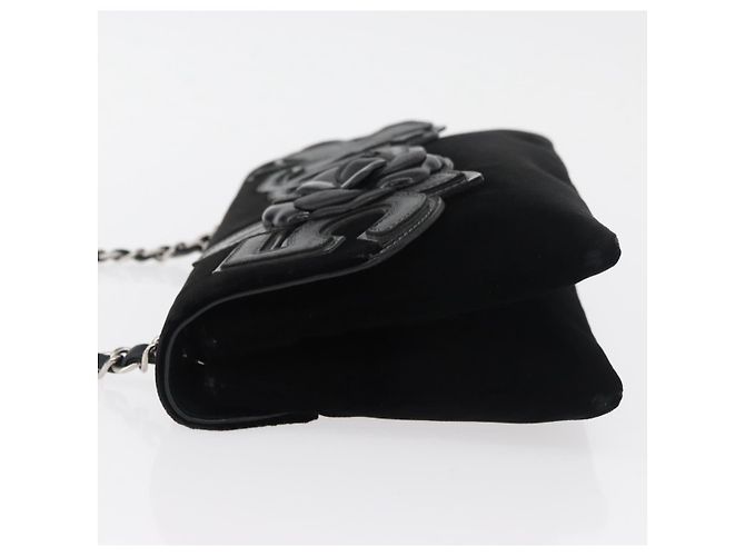 Borsa a Spalla CHANEL Chain Camelia Velluto Nero Argento CC Autentica 181910V - vista 5