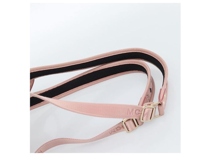 Zaino MCM Vicetos Logogram PVC Leather Pink Gold Auth 182978 Rosa D'oro - vista 10