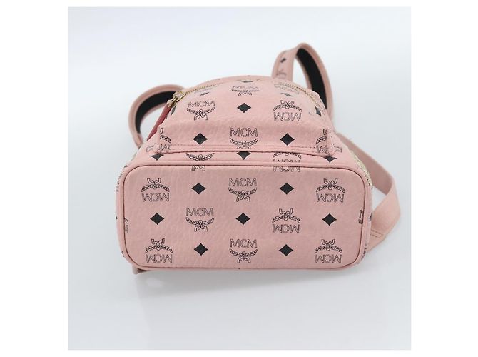 Zaino MCM Vicetos Logogram PVC Leather Pink Gold Auth 182978 Rosa D'oro - vista 11