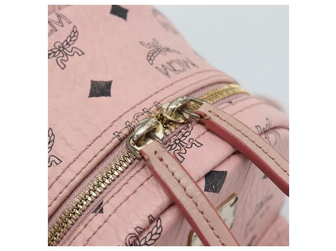 Zaino MCM Vicetos Logogram PVC Leather Pink Gold Auth 182978 Rosa D'oro - vista 17
