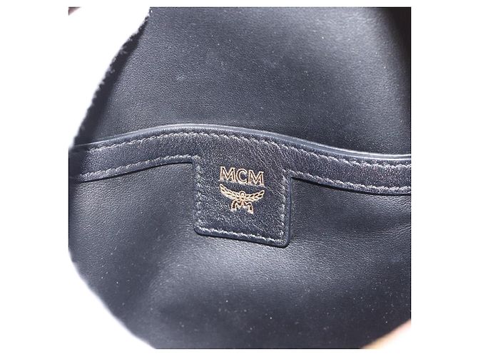 Zaino MCM Vicetos Logogram PVC Leather Pink Gold Auth 182978 Rosa D'oro - vista 18
