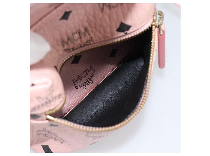 Zaino MCM Vicetos Logogram PVC Leather Pink Gold Auth 182978 Rosa D'oro - vista 23