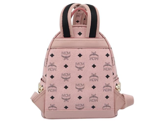 Zaino MCM Vicetos Logogram PVC Leather Pink Gold Auth 182978 Rosa D'oro - vista 3