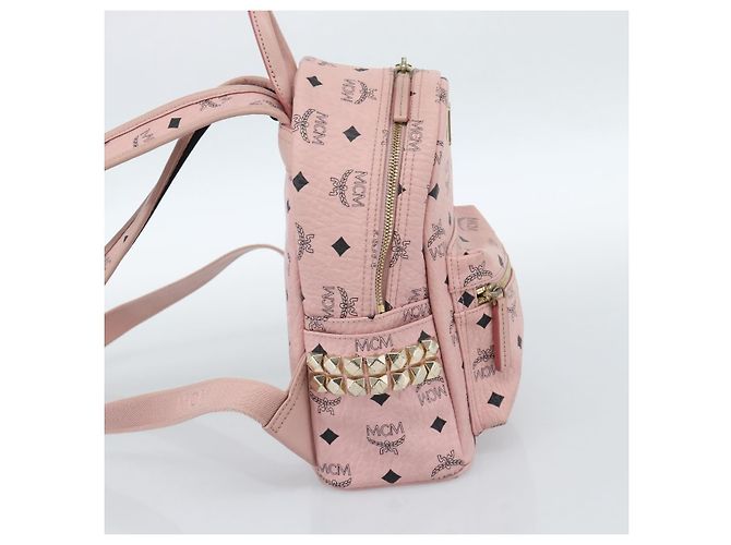 Zaino MCM Vicetos Logogram PVC Leather Pink Gold Auth 182978 Rosa D'oro - vista 4