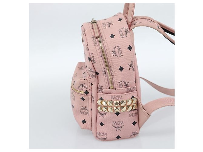 Zaino MCM Vicetos Logogram PVC Leather Pink Gold Auth 182978 Rosa D'oro - vista 5