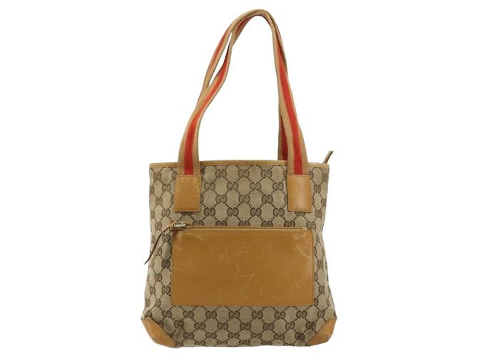 Borsa Tote GUCCI GG Canvas Beige Silver 019 0402 Auth gh2071 Argento - vista 2