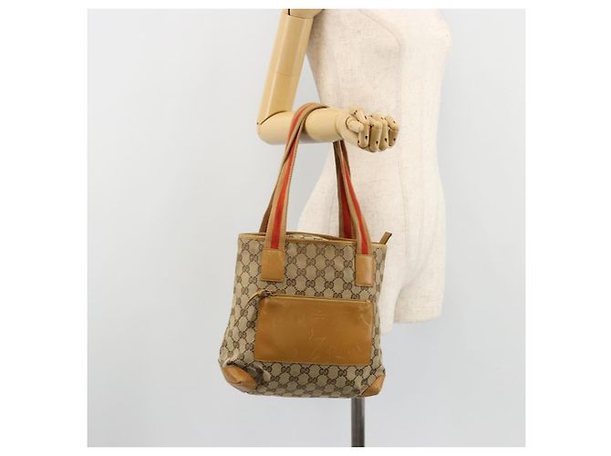 Borsa Tote GUCCI GG Canvas Beige Silver 019 0402 Auth gh2071 Argento - vista 25