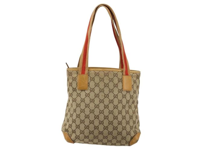 Borsa Tote GUCCI GG Canvas Beige Silver 019 0402 Auth gh2071 Argento - vista 3