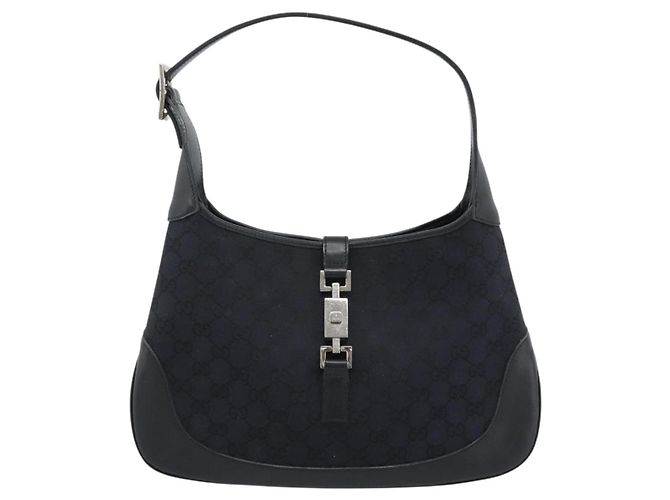 Borsa a Spalla Jackie GG Canvas GUCCI Nera Argento 001 8806 Auth 183726V Nero - vista 2