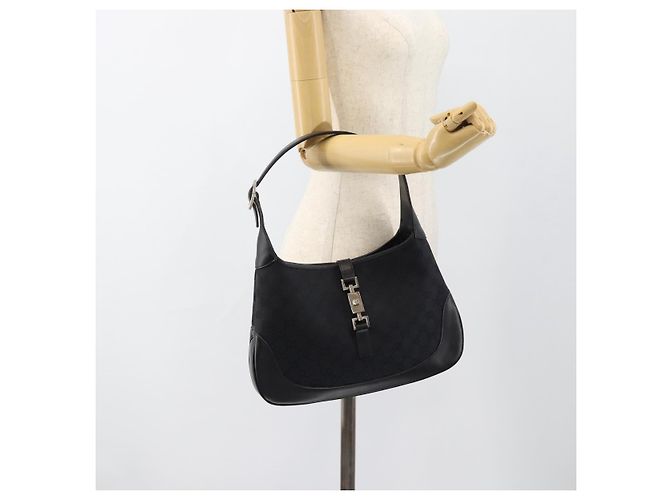 Borsa a Spalla Jackie GG Canvas GUCCI Nera Argento 001 8806 Auth 183726V Nero - vista 22