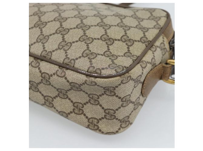 Bolsa GUCCI GG Supreme Web Sherry Line em PVC Bege Ouro 904 02 049 Auth 184454 Dourado - vista 12